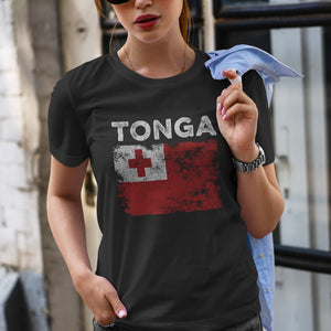 Tonga Flag Distressed - Tongan Flag T-Shirt