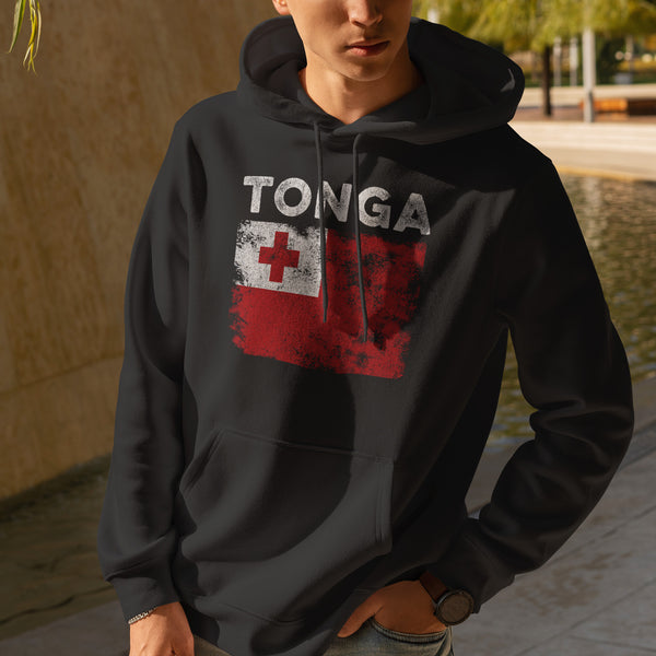 Tonga Flag Distressed - Tongan Flag Hoodie