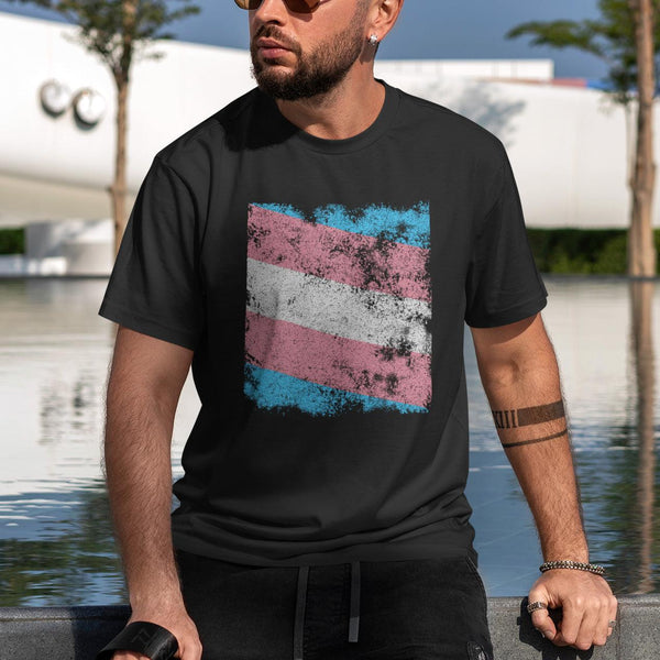 Transgender Flag - Distressed LGBT+ T-Shirt
