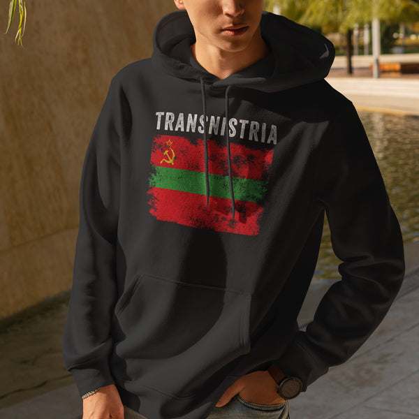Transnistria Flag Distressed Hoodie