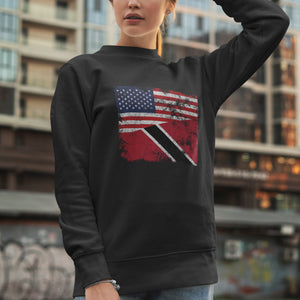 Trinidad and Tobago USA Flag Sweatshirt Black / S