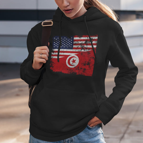 Tunisia USA Flag Hoodie
