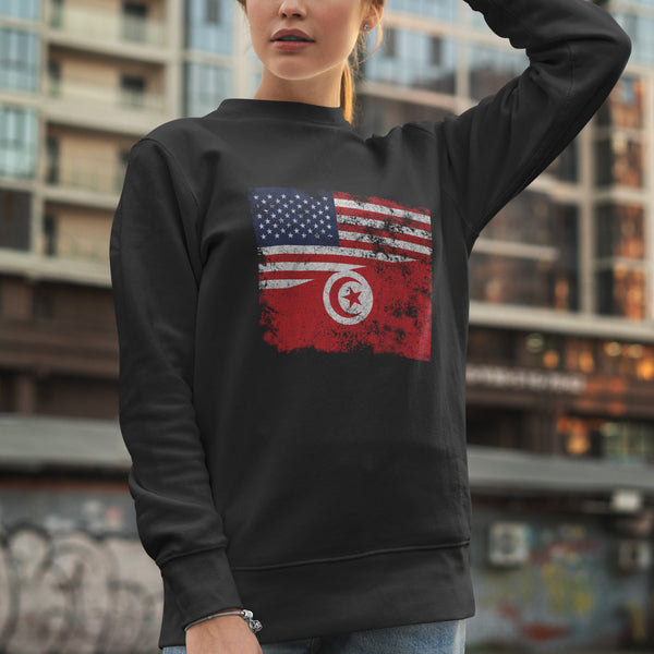 Tunisia USA Flag Sweatshirt