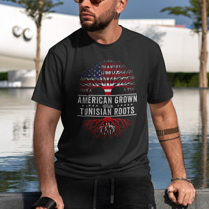 American Grown Tunisian Roots Flag T-Shirt