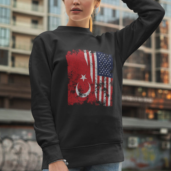 Turkey USA Flag - Half American Sweatshirt