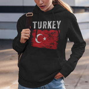 Turkey Flag Distressed - Turkish Flag Hoodie