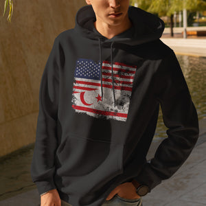 Turkish Republic of Northern Cyprus USA Flag Hoodie