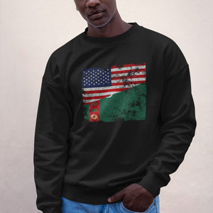 Turkmenistan USA Flag Sweatshirt