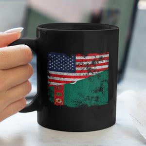 Turkmenistan USA Flag Mug
