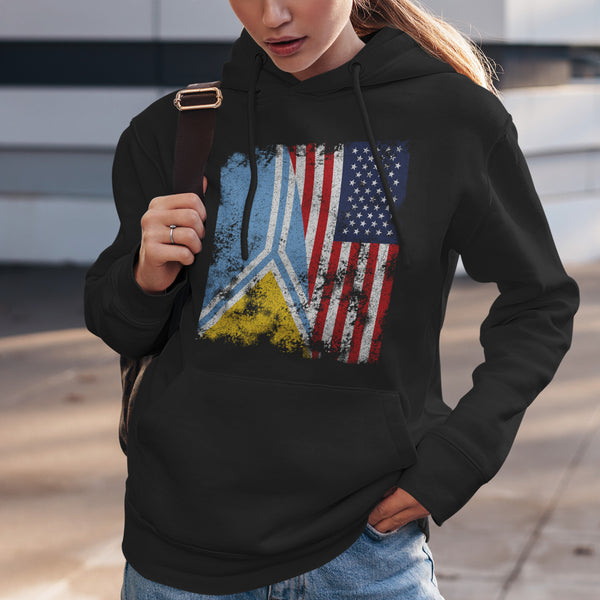 Tuva USA Flag - Half American Hoodie