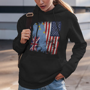 Tuvalu USA Flag - Half American Hoodie