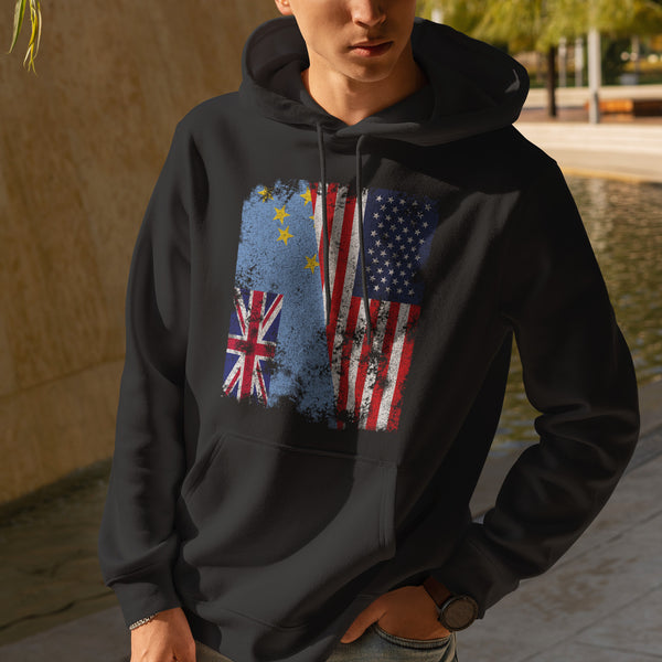 Tuvalu USA Flag - Half American Hoodie
