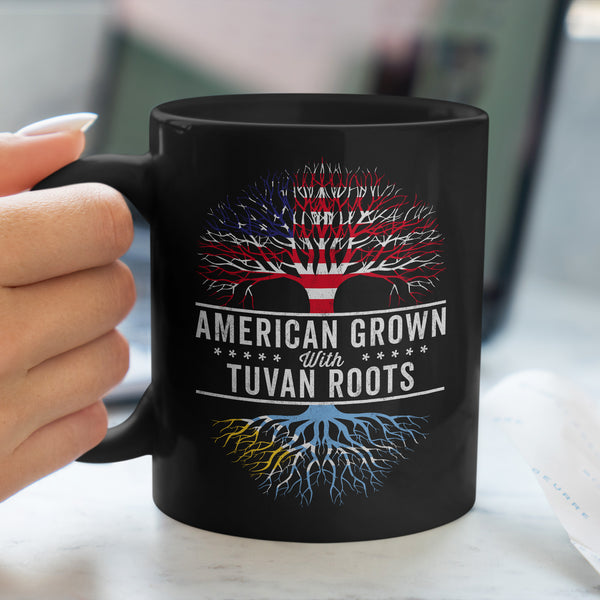 American Grown Tuvan Roots Flag Mug