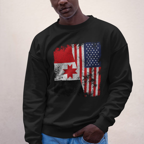 Udmurtia USA Flag - Half American Sweatshirt