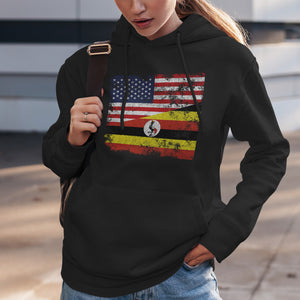 Uganda USA Flag Hoodie