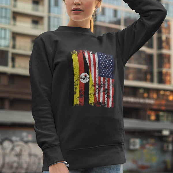 Uganda USA Flag - Half American Sweatshirt