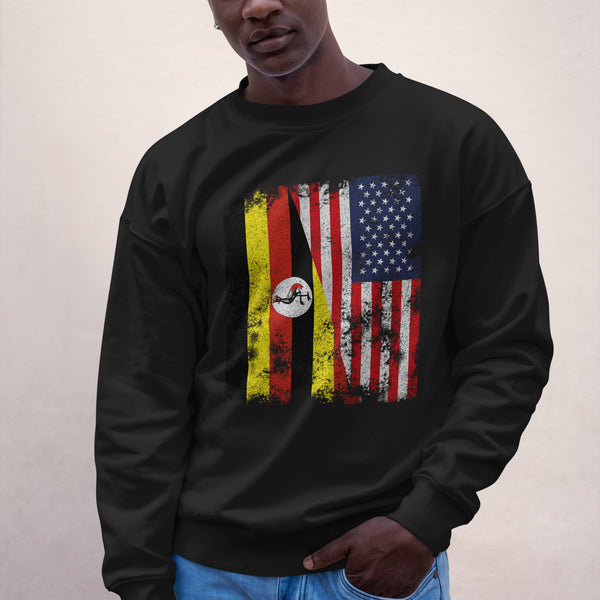 Uganda USA Flag - Half American Sweatshirt