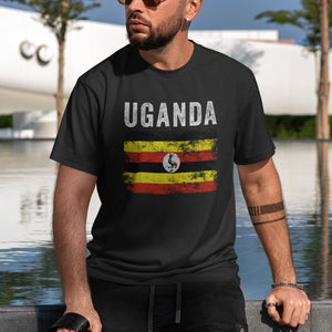 Uganda Flag Distressed - Ugandan Flag T-Shirt
