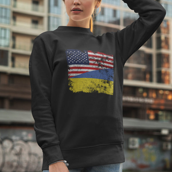 Ukraine USA Flag Sweatshirt