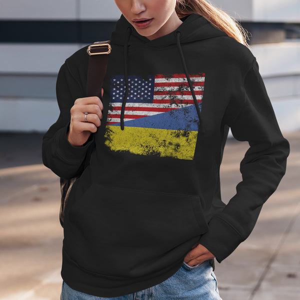 Ukraine USA Flag Hoodie