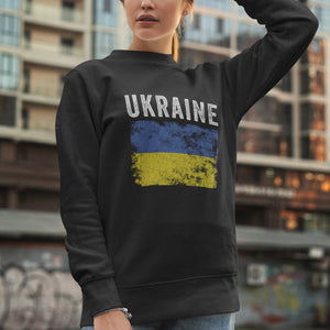 Ukraine Flag Distressed - Ukrainian Flag Sweatshirt