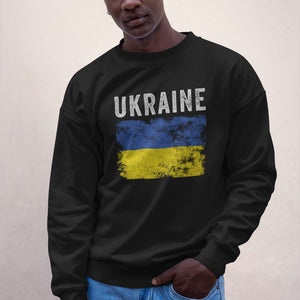 Ukraine Flag Distressed - Ukrainian Flag Sweatshirt
