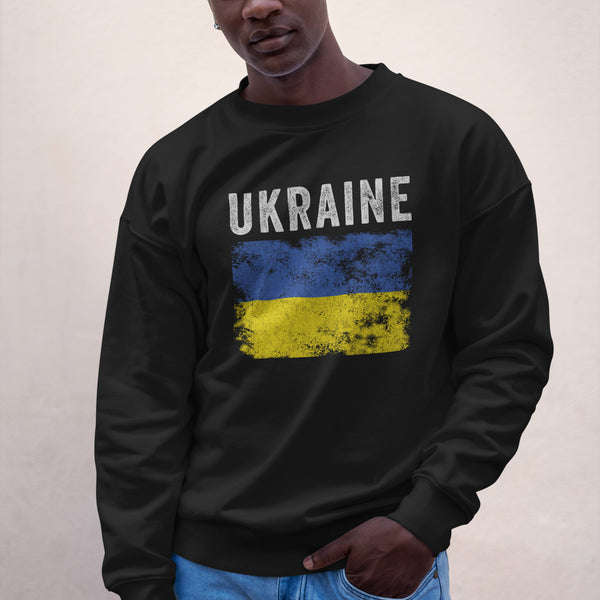 Ukraine Flag Distressed - Ukrainian Flag Sweatshirt