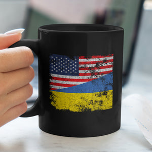 Ukraine USA Flag Mug