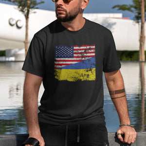 Ukraine USA Flag T-Shirt