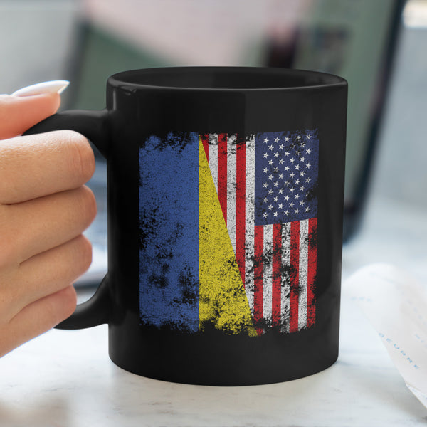 Ukraine USA Flag - Half American Mug