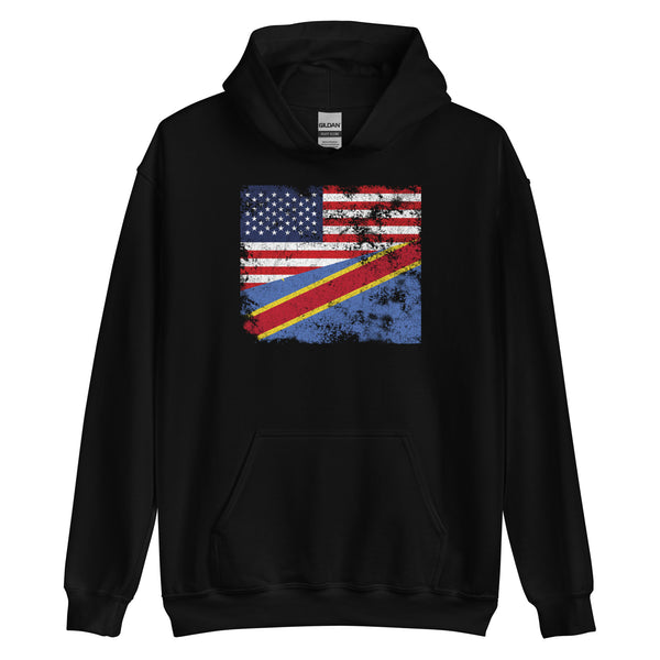 Democratic Republic of the Congo USA Flag Hoodie