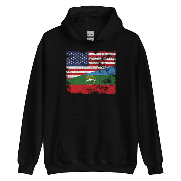 Karachay Cherkessia USA Flag Hoodie