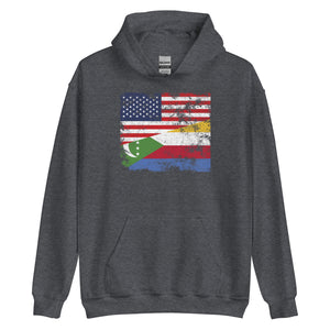 Comoros USA Flag Hoodie