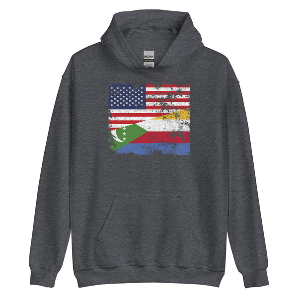 Comoros USA Flag Hoodie