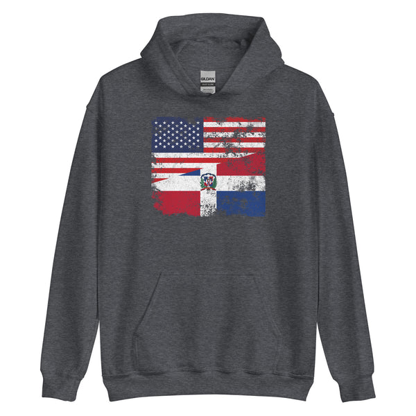 Dominican Republic USA Flag Hoodie