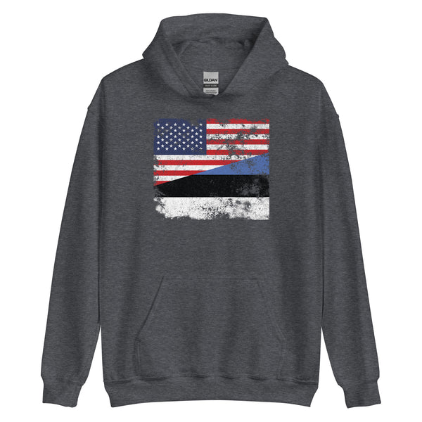 Estonia USA Flag Hoodie