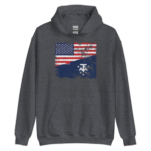 French Southern and Antarctic Lands USA Flag Hoodie