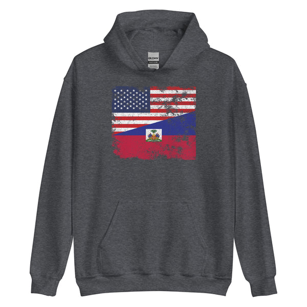 Haiti USA Flag Hoodie