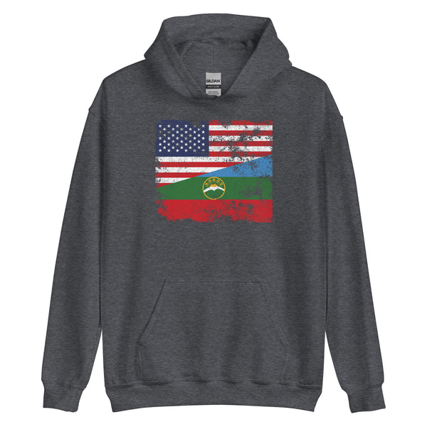 Karachay Cherkessia USA Flag Hoodie