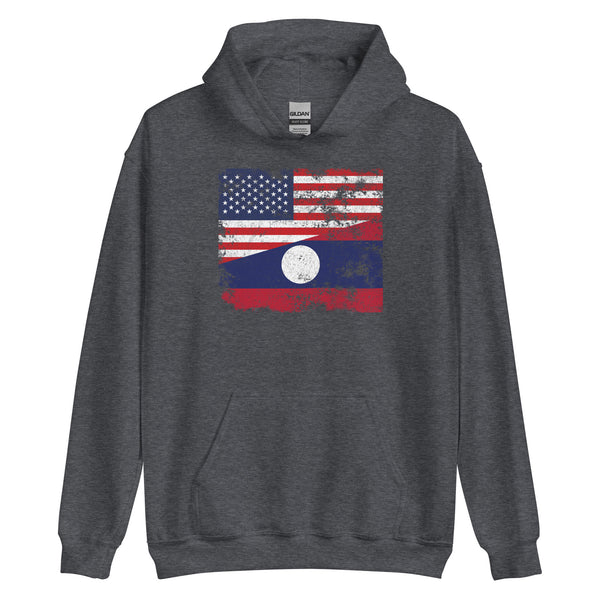 Laos USA Flag Hoodie