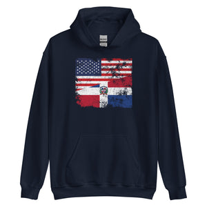 Dominican Republic USA Flag Hoodie