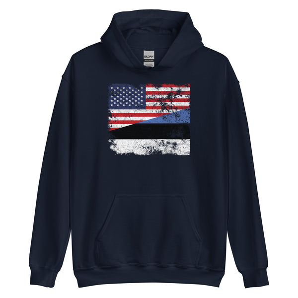 Estonia USA Flag Hoodie