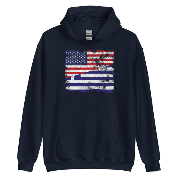 Greece USA Flag Hoodie