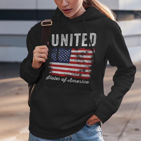 United States Flag Distressed Hoodie