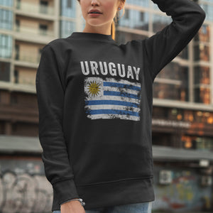 Uruguay Flag Distressed - Uruguayan Flag Sweatshirt
