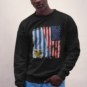 Uruguay USA Flag - Half American Sweatshirt