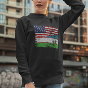 Uzbekistan USA Flag Sweatshirt