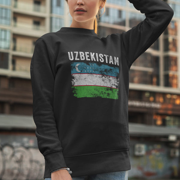 Uzbekistan Flag Vintage Uzbekistani Flag Sweatshirt