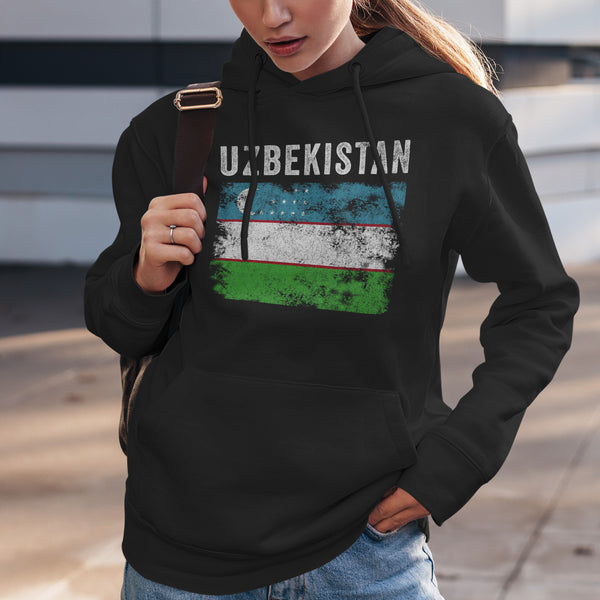 Uzbekistan Flag Vintage Uzbekistani Flag Hoodie