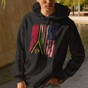 Vanuatu USA Flag - Half American Hoodie
